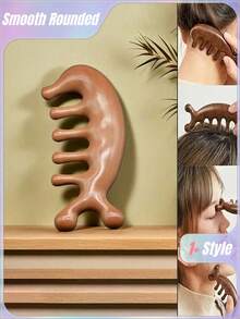 1 chiếc lược massage Meridian, lược massage thiết kế đầu cá heo, lược năm răng, thích hợp để massage Meridian giúp giảm căng thẳng và cải thiện tâm trạng, chăm sóc cơ thể khi đi du lịch, ngoài trời, thể thao, văn phòng, trường học, đồ trang trí, quà tặng, phụ kiện tóc, đồ dùng học tập trở lại trường - màu nâu - Xem 2