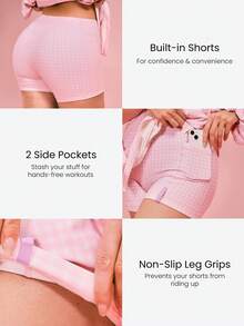 GLOWMODE FeatherFit™-Air Elevate A-Line Built-In Peekaboo Short Pocket Mini Slip Dress Low Impact Daily Summer Quick Dry Moisture Wicking - Baby Pink - View 4