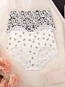 Bare Chapter 2 piezas Bragas de bikini de talla grande con estampado de dibujos animados y estampado de leopardo - Multicolor - Ver 1