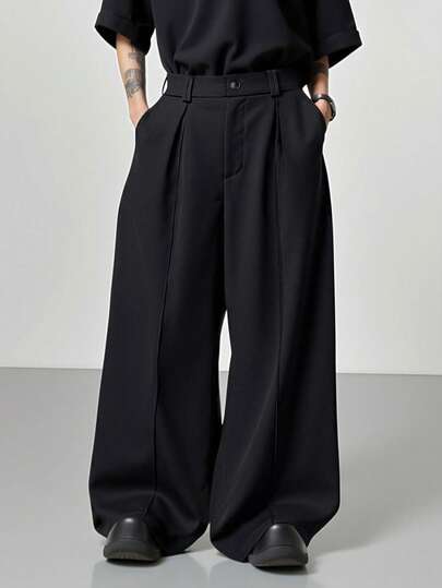 Claim Dot Young Men's Street Style, Multi-Functional INS Item: Loose Casual Pleated Men's Shorts, Suitable For Street Wear, Daily Casual, Weekend Outings, Music Festivals, Social Gatherings And Other Young Social Occasions. These Shorts Are An Indispensable Versatile Item In A Man's Wardrobe, And Make An Excellent Gift For Boyfriends Or Husbands.,Spring To Summer,Summer,Vacation,Vintage,Going Out,Party,Festival,Gift For My Boyfriend