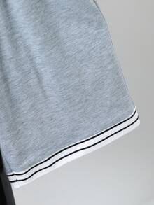 Tween Boys Royal Blue Short Sleeve Tee With Pockets And Striped Bermuda Shorts Two-Piece Everyday Co-Ord - Royal Blue - View 6