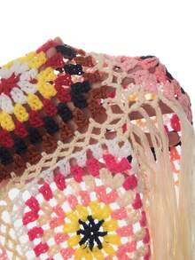 Mistrie 女士针织吊带背心，性感手工流苏镂空针织细肩带背心，适合夏季度假 - 彩色 - 查看 6