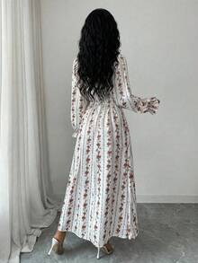 Modelyn 女士甜心领印花长袖连衣裙 - 彩色 - 查看 6