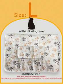 Đệm nằm cho thú cưng bằng vải lông san hô dày mềm mại, màu trắng kem với họa tiết dấu chân, chiếc giường ấm áp thoải mái cho mọi mùa, món quà hoàn hảo cho mèo và chó nhỏ và vừa, tấm đệm êm ái cho thú cưng. - trắng - Xem 10