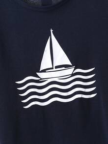Tween Boys Royal Blue Short Sleeve Tee With Pockets And Striped Bermuda Shorts Two-Piece Everyday Co-Ord - Royal Blue - View 7