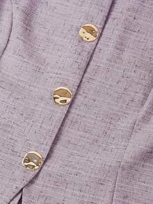 Ellevyn Plus Size Women Elegant Work Vest & Pants 2 Pieces Set, Summer Outfits - Dusty Purple - View 6