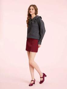 CUCCOO DOLLMOD Women's Round Toe Patent Leather Maryjane Pumps, Burgundy, Sweet School Style, Versatile High Heels - Burgundy - View 6