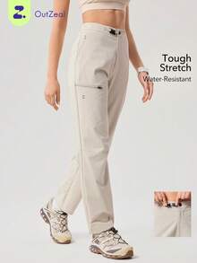 OutZeal Women Outdoor Pants Camping Hiking Water-Resistant Stretchy Multi Pockets - Light Grey - View 1