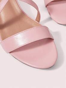 CUCCOO DOLLMOD 粉色圆头凉鞋，法式优雅女神风，粗跟高跟鞋，适合搭配夏季连衣裙 - 粉色 - 查看 8