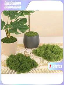 1pc 100g Artificial Moss Suitable For Home Decoration, Miniature Landscape Arrangements, Lawn Miniatures, Potted Plants, And Landscaping Decoration Valentine's Day, Valentines Wedding, Birthday - Green - View 6