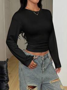 SHEIN PETITE Summer Casual Versatile Solid Color Camisole With Padded Bra Cami Tops Summer Tops Ribbed Tank Tops - Black - View 5