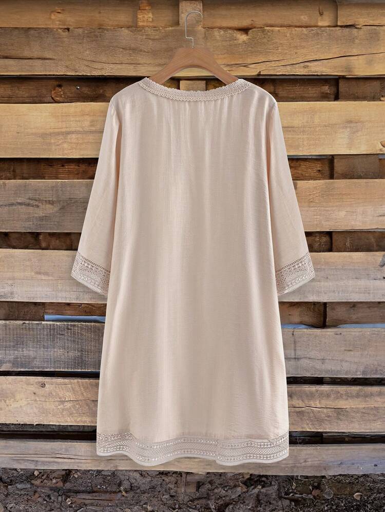 Plus Size Women Loose Asymmetrical Hem Lace Patchwork Jacket/Summer/Vacation,Summer Outfits,Spring Jacket,Beach Vacation Outfits For Women,Going Out Tops For Women,Holiday Outfits For Women,Summer Outfits,Spring Outfit, Kimono Cardigan Summer Kimono Sheer Kimono Lace Kimono Boho Kimono Bohemian Clothes For Women Boho Chic Women's Clothing Sheer Cover Up Beach Coverups For Women Cover Up Kimono Sheer Cover Up Cardigan Holiday Outfits For Women Cover Up Outer Wear For Summer Women Women Spring Outfit Women Casual Outfits Beach Coverups For Women Plus Size Bohemian Kimono Wholesale Clothing Women S Western Outfits