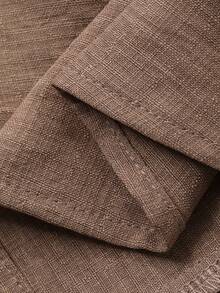 DAZY 两件套女士休闲宽松翻领衬衫和中长裙套装 - 棕色 - 查看 6