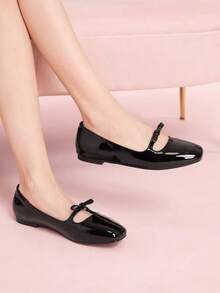 CUCCOO DOLLMOD Giày nữ thời trang màu đen có nơ, giày bệt nữ thoải mái, thích hợp đi làm, dự tiệc, mua sắm, du lịch. - Màu đen 1 - Xem 1