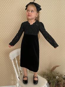 DAZY Girls Solid Color Dress - Black - View 6