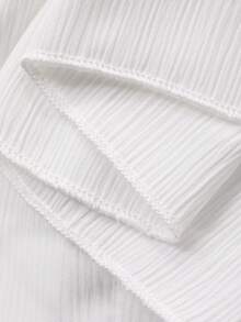 Livesso Falda suelta de mujer con dobladillo de volantes de encaje blanco y parches, adecuada para fiestas de Pascua, vacaciones de verano, primavera y verano - Blanco - Ver 6