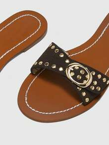 CUCCOO BIZCHIC Women's Adjustable Buckle Design Casual Fashion Flat Sandals - Coffee - View 7