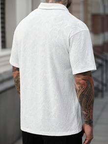 Manfinity CasualCool Áo Polo nam tay ngắn màu trơn họa tiết Paisley Jacquard, thích hợp cho kỳ nghỉ hè, đi biển. Áo Polo nam màu trắng có họa tiết. Áo Polo nam màu trắng có họa tiết. Áo Polo nam màu trắng họa tiết Paisley. - trắng - Xem 2