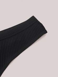 3条装女士性感丁字裤，无痕低腰G字裤柔软内裤 - 黑色 - 查看 6