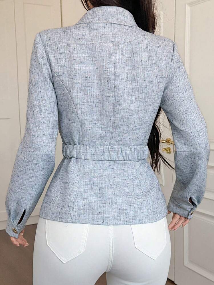 Women's Casual Jacket With Pockets And Belt, Spring/Summer