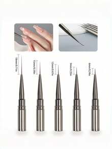 Nail Art Liner Pen, Fine Lines, Stripe Painting, 6/9/12/15/18/25mm. Nail Design Pen, Professional Nail Art Tool, Pinceau Ongle Gel. - Grey - View 3