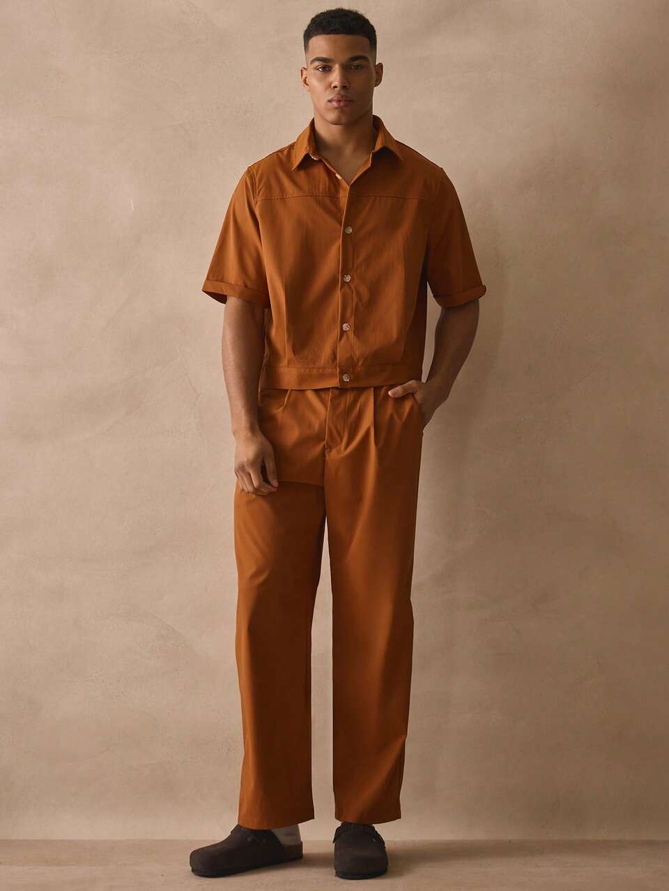 Boxy Fit Collared Short Sleeve Seam Detailed Button Through Shirt Sets Co Ord Top Only Spring Summer Essentials