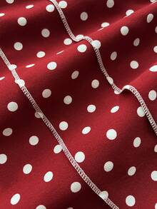 Elamini Summer Cute Sweet Polka Dot Contrast Lace Fitted Multilayer Ruffle Camisole Womens Summer Outfits Cute Outfits For Women Pin Up Outfit Women Outfit Polka Dot Top - Red - View 5