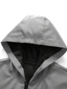 Manfinity Homme Men's Casual Hooded Long Sleeve Jacket And Coat, Versatile - Light Grey - View 7