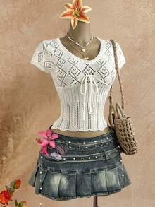 Elamini Women's Apricot Sweater, Casual Chic Commuting Versatile Top For Summer - Apricot - View 6