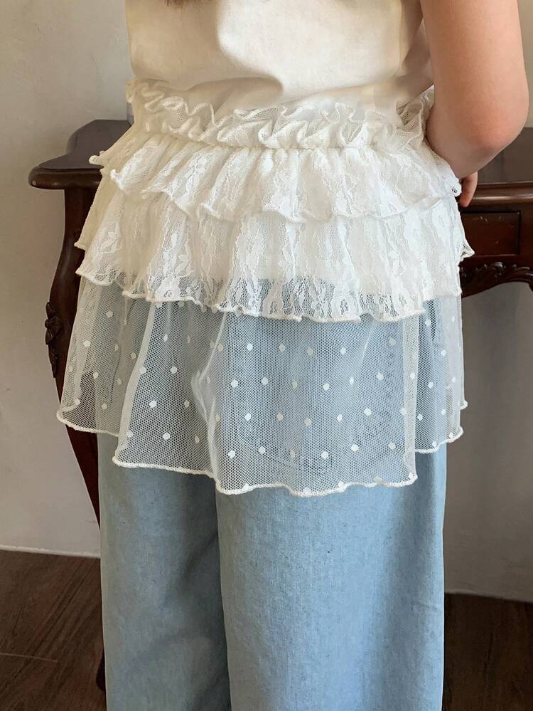 Tween Girls' Solid Color Minimalist Casual Skirt Summer