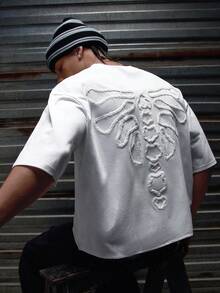 AXEPEAK Men's Solid Color Round Neck Short Sleeve Casual Loose Fit T-Shirt - White - View 4