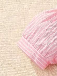 Souflis Souflis 1 pieza Mono informal, lindo y elegante para bebé niña con bordado y rayas, de peso ligero - Rosa - Ver 7