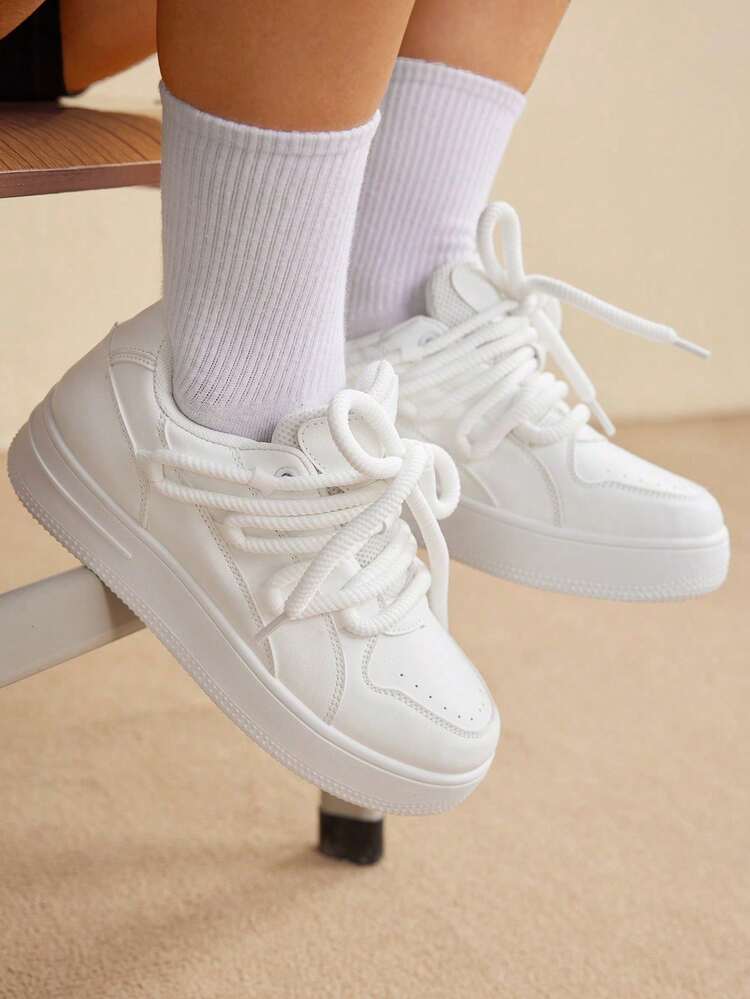 CUCCOO EASI Fashionable Platform Lace-Up Casual Shoes For Women With Waterproof Toe, Autumn & Spring For New Year Holiday Vibe Fall And Winter Tainers