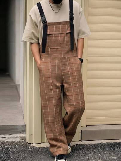 Manfinity Roghcode Pantalones de pana holgados con estilo callejero popular INS para hombres, con estilo de carga. Con influencia del estilo callejero y Y2K, perfectos para volver a la escuela y el uso diario. Color llamativo, material cómodo, un regalo elegante para tu novio, estilo de los años 2000, otoño e invierno