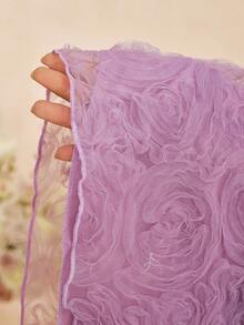 Teen Girls' Fashionable Off-Shoulder Party Dress - Purple - View 7