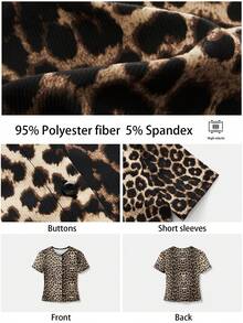 Maija Leopard Print Long Sleeve Cardigan Knit Top - Multicolor - View 8