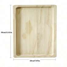 简约托盘，日式木托盘，长方形托盘，圆形木托盘，木质杯托，橡胶木托盘，厨房用品，圣诞礼物 - 杏色 - 查看 13