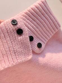 Comfortcana Quần short len lửng màu hồng phối ren, vạt bất đối xứng, có thể gập lại, thích hợp cho nữ mùa xuân, lựa chọn thanh lịch cho Giáng sinh, Năm mới, Ngày Valentine. - Hồng - Xem 7