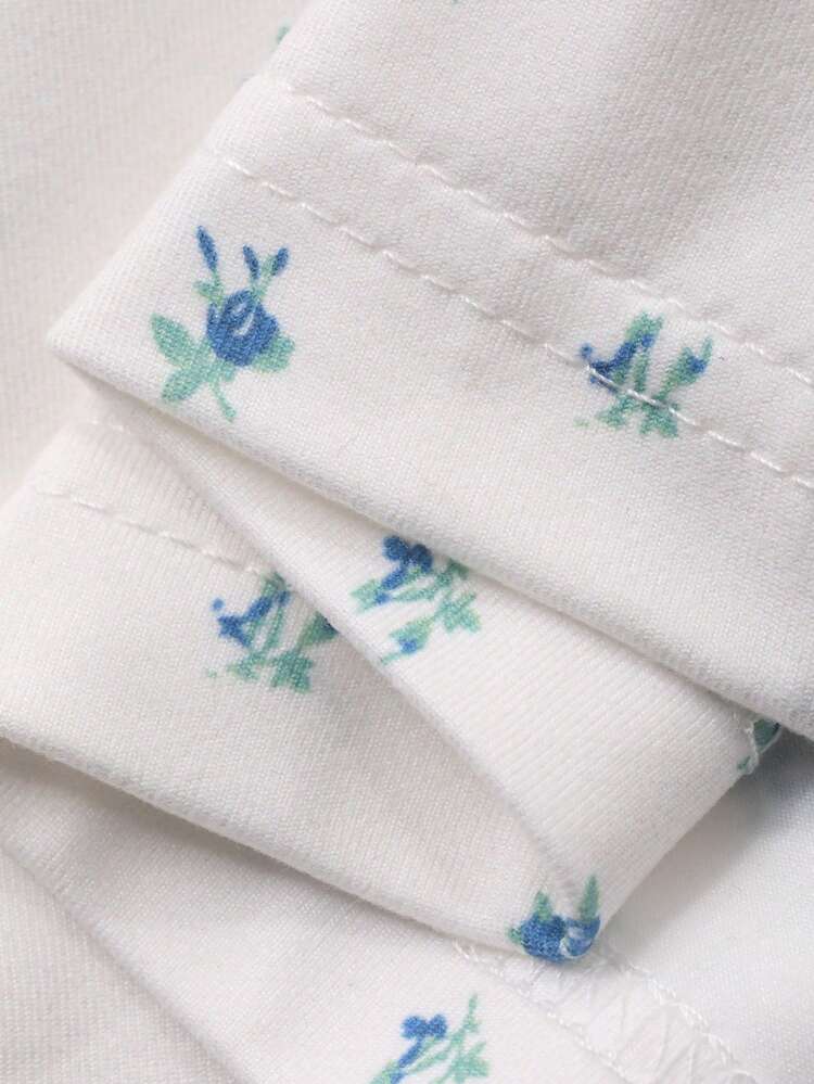 Summer Floral Lace Patchwork Sleeveless Women Pajama Set