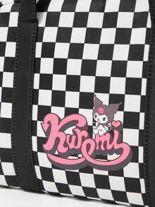 HELLO KITTY AND FRIENDS | SHEIN A Black And White Plaid Fun Large-Capacity Handbag. - Black C - View 4
