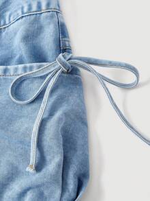 Sweetra Women's Casual Denim Shorts - Blue - View 3