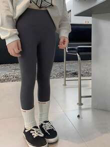 Dazy Kids Girls Slim Fit Leggings - Light Grey - View 5