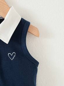 Souflis Souflis French Style Navy And White Baby Girls Summer Dress - Navy Blue - View 10