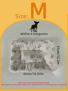 Đệm nằm cho thú cưng bằng vải lông san hô dày mềm mại, màu trắng kem với họa tiết dấu chân, chiếc giường ấm áp thoải mái cho mọi mùa, món quà hoàn hảo cho mèo và chó nhỏ và vừa, tấm đệm êm ái cho thú cưng. - trắng - Xem 8