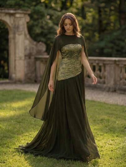 Coutiva 女士优雅拼接正式晚礼服