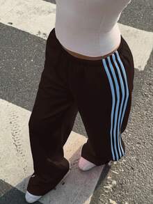 Muchica Quần nỉ ống rộng dệt kim nhiều màu sắc, kiểu dáng thường ngày dành cho nữ. - Nhiều màu - Xem 5