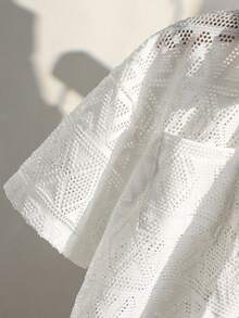 SHEIN Conjunto de 2 piezas de camisa y pantalones cortos casuales, cómodos, de moda, sencillos, prácticos, versátiles, suaves y con cuello texturizado para niño pequeño, adecuado para la escuela, fiestas de cumpleaños, fiestas de noche, actuaciones, bodas, bautizos, ceremonias de apertura - Caqui - Ver 5