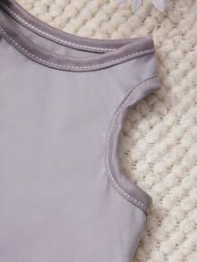 PETSIN 1pc White Letter LOVE DAD MOM Love Printed Pet Tank Top Grey Casual Style Pet Clothes - Grey - View 2