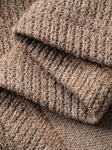 DAZY Women's Solid Color Stand Collar Cap Sleeve Ribbed Midi Dress Summer Sundress - Khaki - View 4