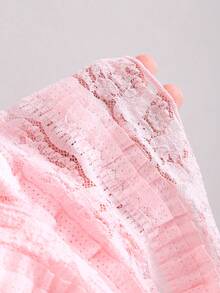 Sweetra Spring/Summer New Halter Neck Camisole And Layered Ruffle Hem A-Line Mini Skirt Set, Sweet French Style - Pink - View 5